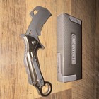 WarTech Silver Metal Handle Tanto Serrated Blade Manual Pocketknife PWT4111DE — photo 2