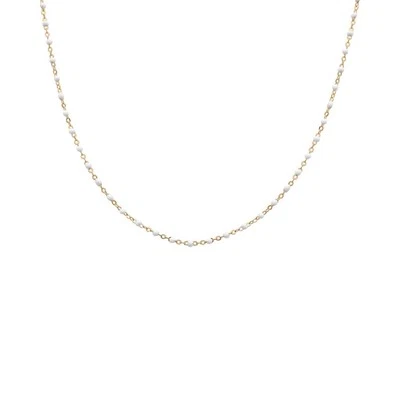 Giani Bernini White Enamel Bead Collar Necklace 16" Gold Plated Silver NEW - Image 1 of 4