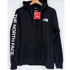 New The North Face Women's Black Hooded Zip Up Fleece Jacket Sz M