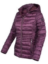 Women's Ultra Light Puffer Jacket Hooded Short Jacket Medium Burgundy Mix