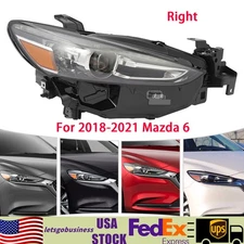 Right RH Front Head light Lamp Black Headlight Assembly For 2018-2021 Mazda 6