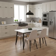 Set Pranzo Tavolo Rettangolare Melaminico 4 Sedie imbottite Elegante VASCO+LAURA