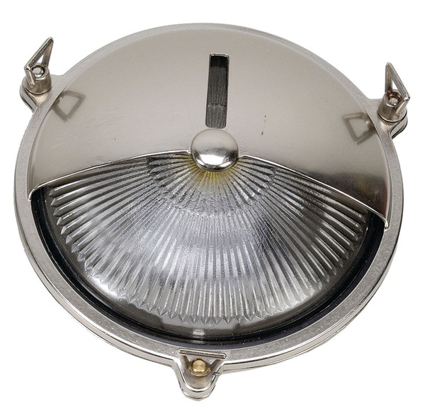Wetterfeste Wand Lampe Aus Glas Messing IP64 Maritim In Nickel AußEnleuchte-image