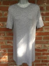 Lou & Grey XS Basic T Shirt Dress SS Light Gray Super Soft Knit So Cute EUC!