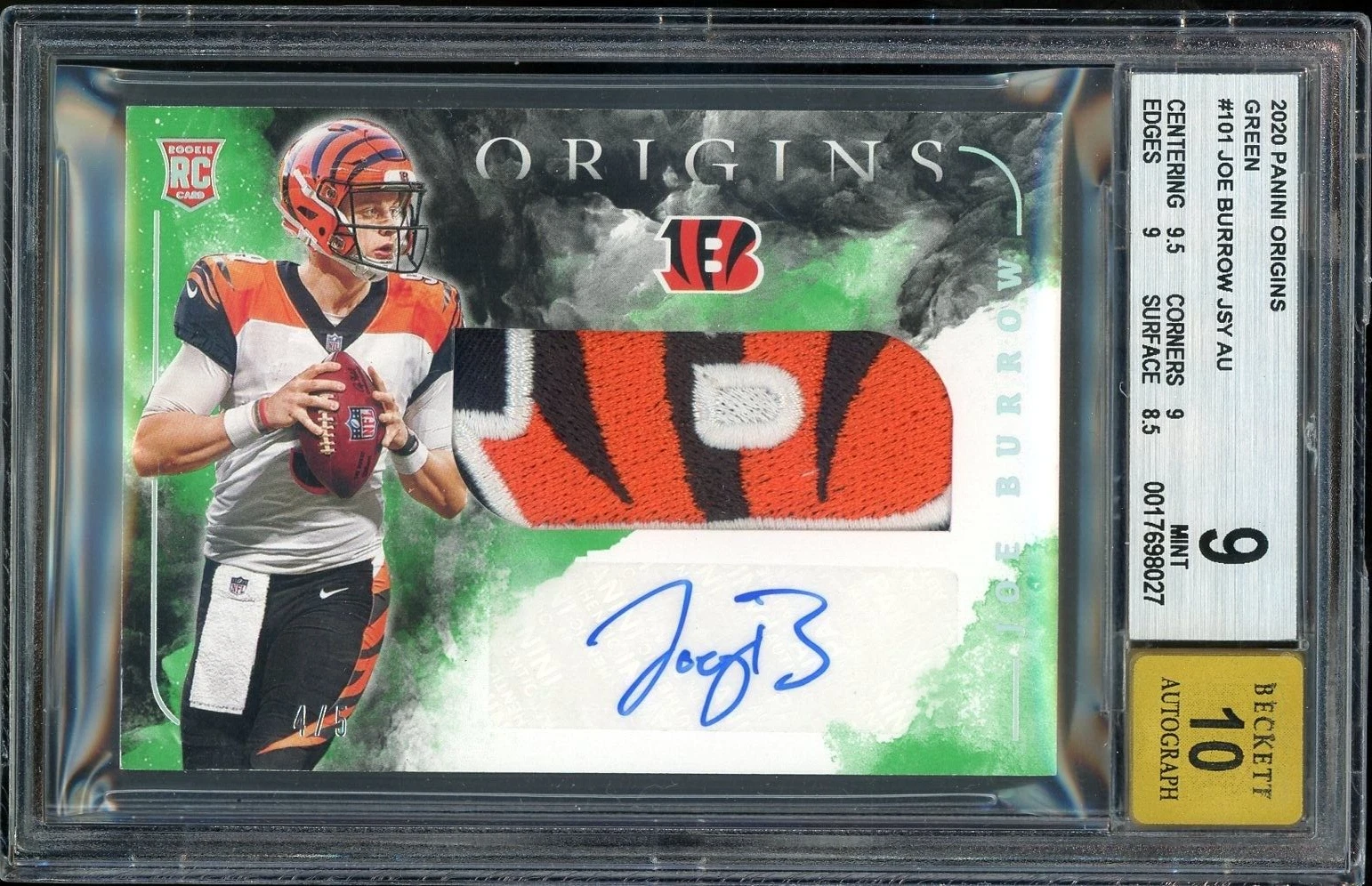 Joe Burrow Panini Origins Rookie Autographs #RAJB Green