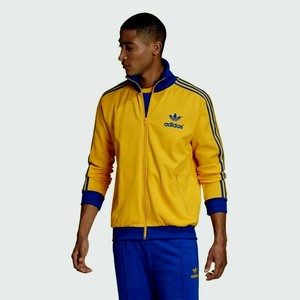 adidas blue and yellow tracksuit