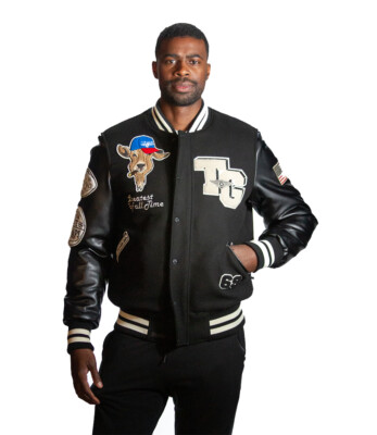 TOP GUN MEN'S GOAT BLACK VARSITY JACKET SIZE XL BRAND NEW!