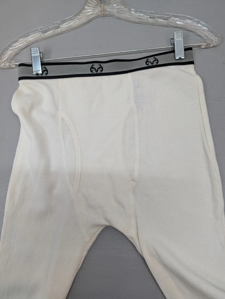 Realtree Thermal Underwear Set Men's Small White Heavyweight Cotton Top & Bottom - Image 4 of 4