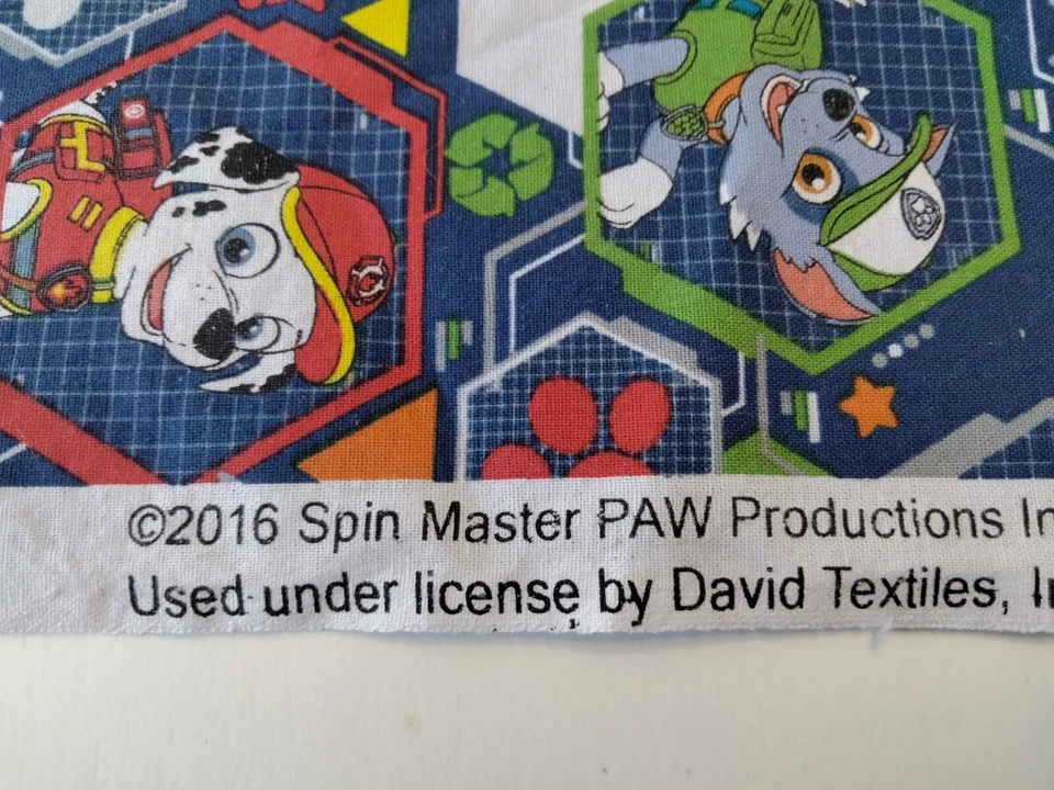 Paw Patrol Cotton Fabric 1 Yard David's Textiles Spin Masters Navy Blue New - Image 4 of 4