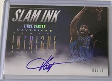 VINCE CARTER 2012-13 PANINI INTRIGUE SLAM INK ON CARD AUTO GOLD SP # 1/10 RARE !