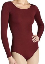 Mondor 4040 Women's Size Small 4-6 Burgundy Long Sleeve Leotard