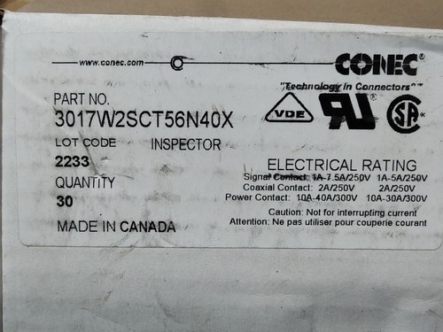 CONN D-SUB RCPT 17POS R/A SLDR 3017W2SCT56N40X 626-1124-ND Connector, US STOCK - Picture 4 of 8