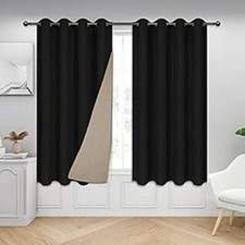52x63 Easy-Going Blackout Curtains for Bedroom, Solid Thermal Insulated 2 Panels