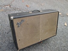 REAL 1964 FENDER USA Guitar Amp BASSMAN CABINET w/ Oxford Speakers 23" Mounts