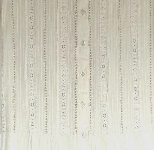 Hermosa Blusa Camisa *JUNTOS* Marfil Algodón Manga Larga Crochet 10/12 Foto 3 de 4