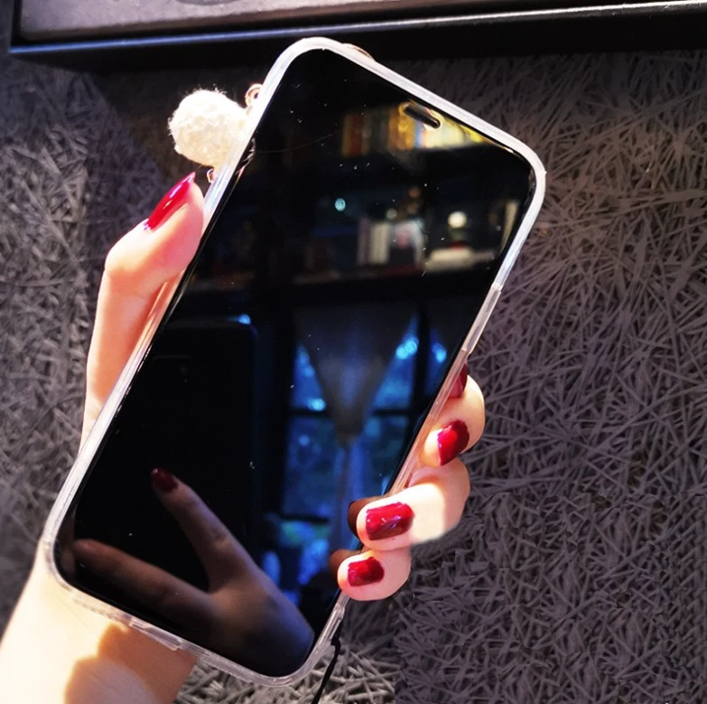 Luxury Women Bling Diamond Sparkle Clear Hand Strap Phone Case For Nokia/LG/Sony - Image 4 of 4