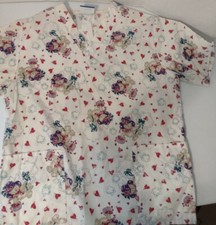 SOFT SCRUBS Top V Neck Scrubs Bears Women  s Size Medium medical top R1 