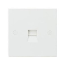 Image of Square Edge Telephone Extension Socket WhiteKnightsbridge Flush Mount Pack Of 3