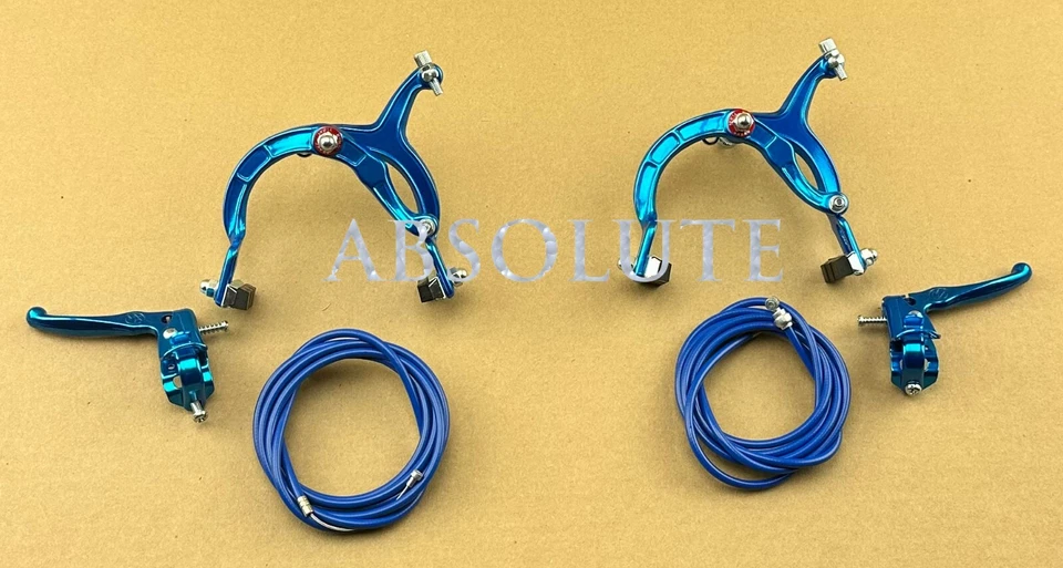 AltaLine BMX Brake FRONT & REAR Alloy BLUE Bike Bicycle BRAKE SET W/ Blue Cables