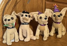 Taco Bell Chihuahua Stuffed Animal Dogs Set of 4 Vintage Collectible Brown