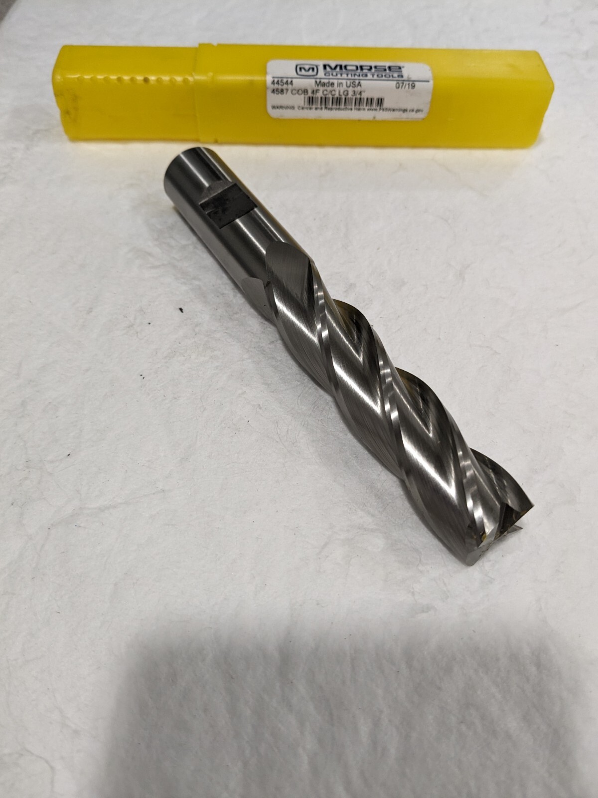 Morse Center Cutting Long Length Single End End Mill, 3/4