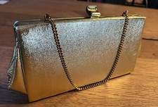 Vintage Gold Metallic Clutch Evening Bag