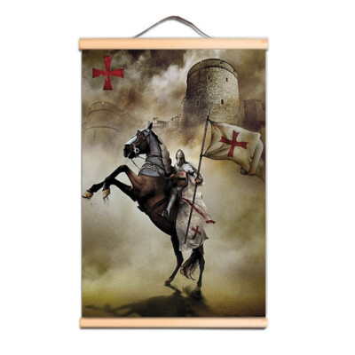 Vintage Knights Templar Poster Scroll Painting Wall Chart Room Office ...