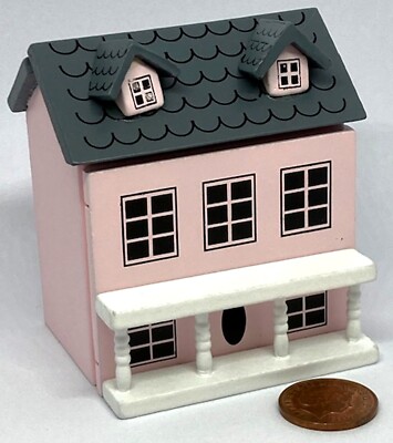 Dolls House Wooden Deluxe Property Pink Painted 1:12 Scale