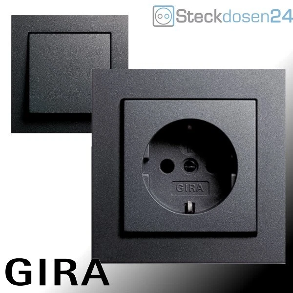GIRA E2 Anthrazit Steckdosen Schalter System 55 Rahmen Dimmer System 3000