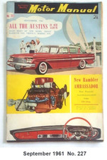 1961 Sep MOTOR MANUAL Volkswagen Karmann Ghia MG TC Cooper Monaco Tornado Humber