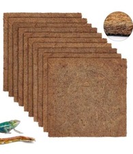 10 Pc: 12x12 Reptile Carpet Natural Coconut Fiber Coir Mat Pets Terrarium Liner