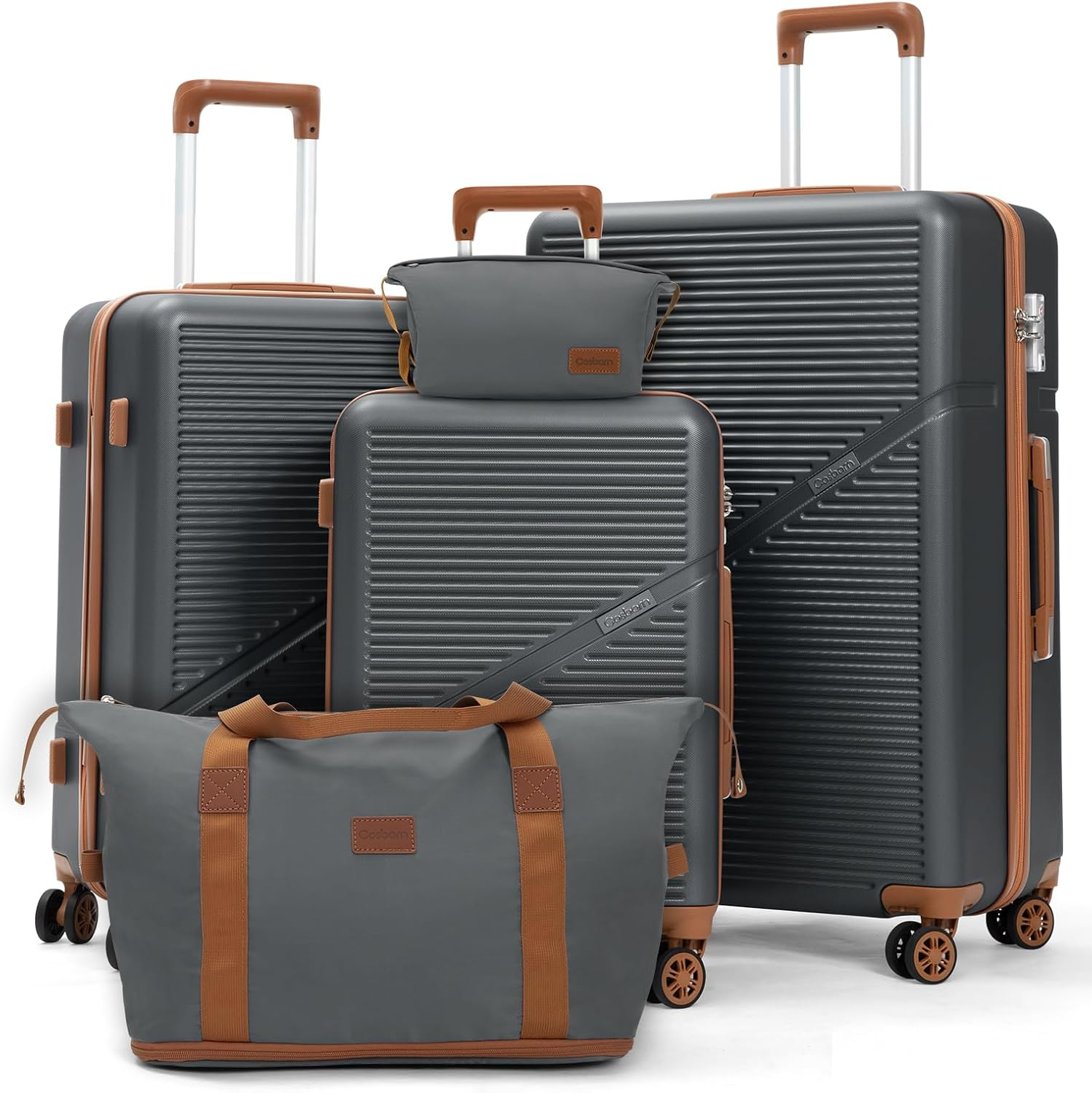 Luggage Sets 5 Piece Suitcases with Wheels, Suitcase Set ABS Hard Case Luggage w