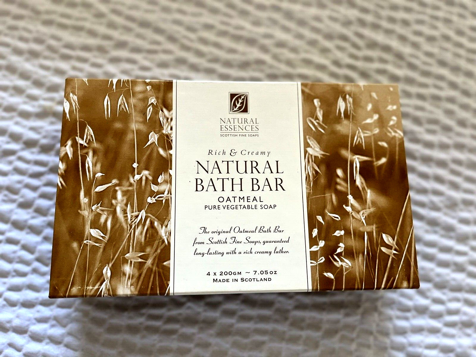 New Scottish Fine Soaps Natural Bath Bar Oatmeal Pure Vegetable Soap 4  Bars