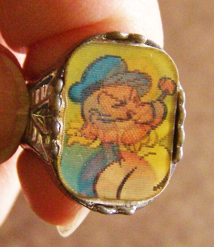 Popeye Swee’ Pea Flicker Ring Vintage 3-d lenticular sweet pea