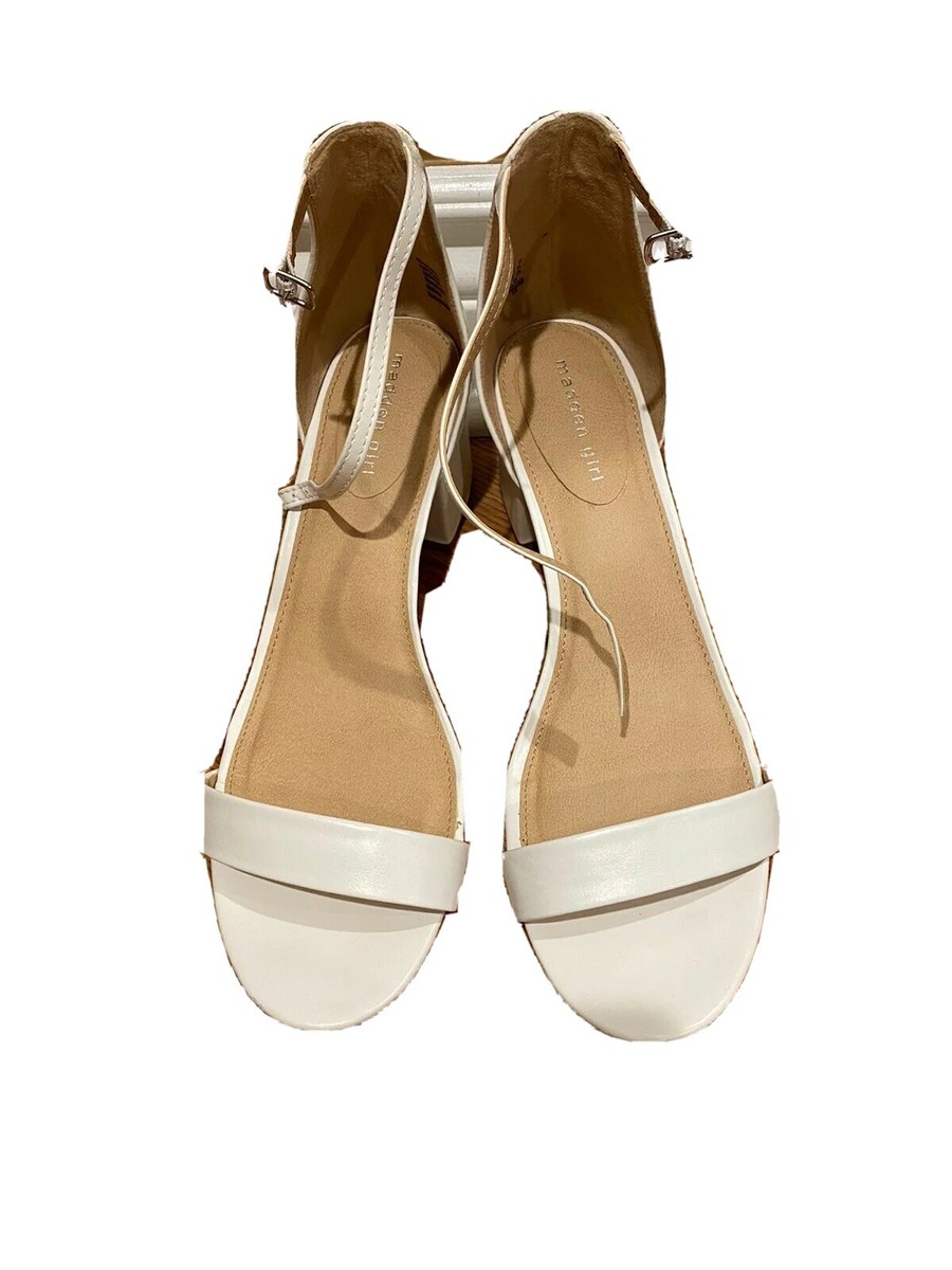 Madden Girl Lillian Block Heel Sandals - Women's Size 12 White
