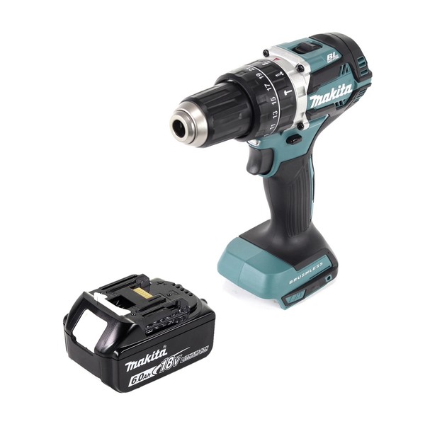 Makita Dhp 484 G1 Akku Schlagbohrschrauber 18 V 54 Nm Brushless + 1X Akku 6,0 Ah-image