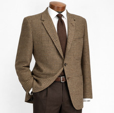 VTG Oxxford Clothes 'Heathermist' 'Gotham' Tweed Wool Houndstooth Sport Coat 42R
