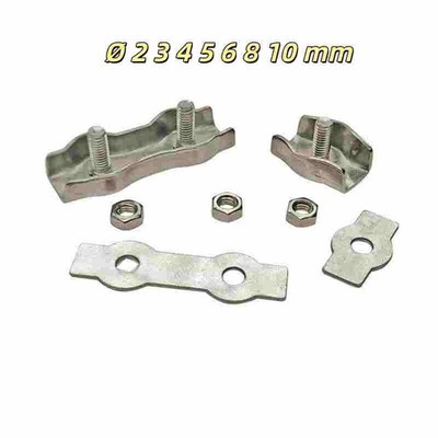 Edelstahl Draht-Seilklemme Simplex/Duplex Ø 2 3 4 5 6 8 10 mm Klemme Drahtseil
