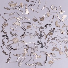 50 Flat Watch Plates Parts Steampunk Watchmakers Lot Altered Art Silver Vintage
