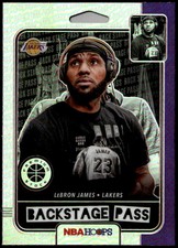 2019-20 Hoops Premium Stock #7 LeBron James Backstage Pass Holo E1