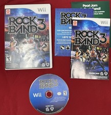 ROCK BAND 3 (NINTENDO WII, 2010) COMPLETE W/ MANUAL TESTED & WORKING FREE S&H!