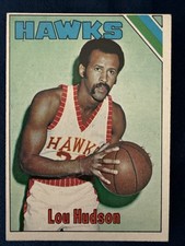 1975-76 Topps Lou Hudson Atlanta Hawks #25 EX-VG Clean Card Off Center