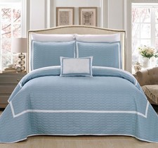 Chic Home Mesa 8 Piece King Quilt Set Bedding, Blue