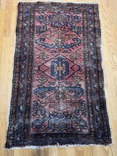 Handmade Antique LILIHAN 4‘8“x2‘5“ Gorgeous All Natural Dye Hues C.1920