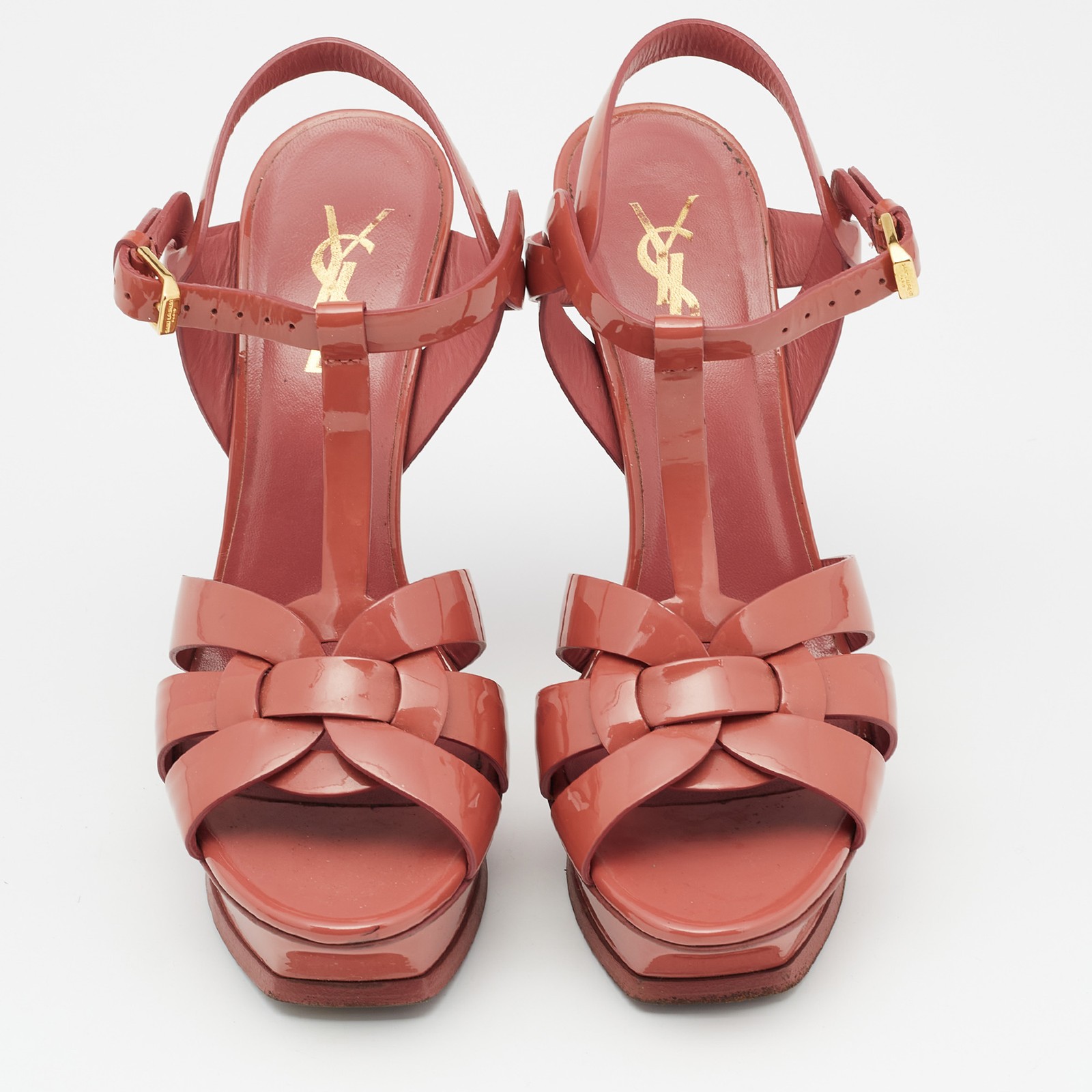 Sandali omaggio Saint Laurent rosa in vernice misura 37 5