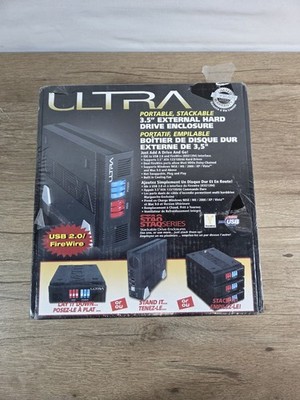 Ultra 3.5'' Black USB 2.0 External Hard Drive External Enclosure Stackable 
