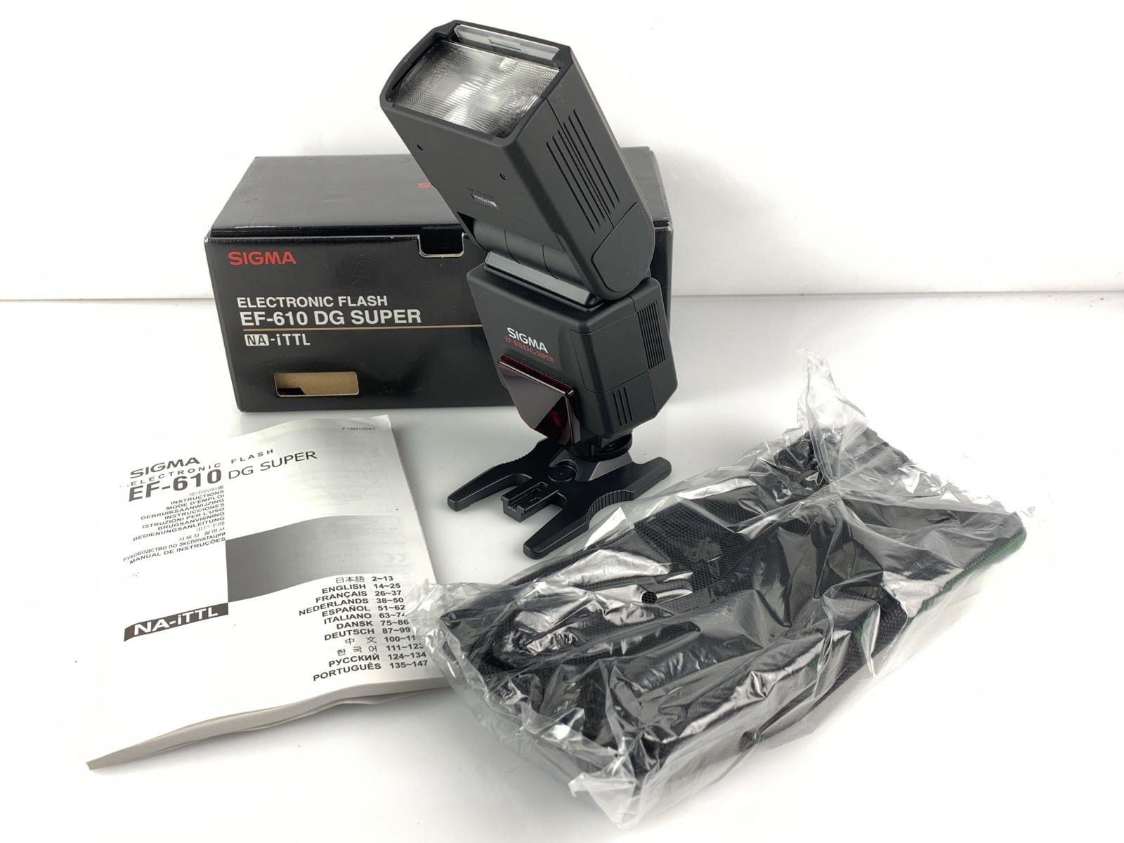 Sigma EF-610 DG Super NA-iTTL Electronic Flash for NIKON Manual, Case, Stand Box