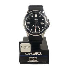 Casio MTPVD01-1EV Men's Black Resin Watch Analog 50 Meter WR 45MM Case