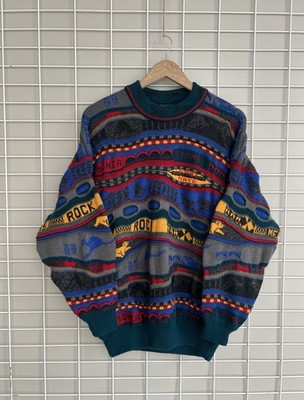Emaroo Australia 3D Knit Wool Sweater Mens Size S/M Hysport Vintage Coogi Style