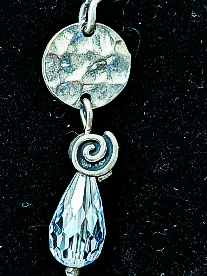 Artículo # 184 Pendientes colgantes de plata de ley de vidrio Silpada plata 925 Foto 2 de 4